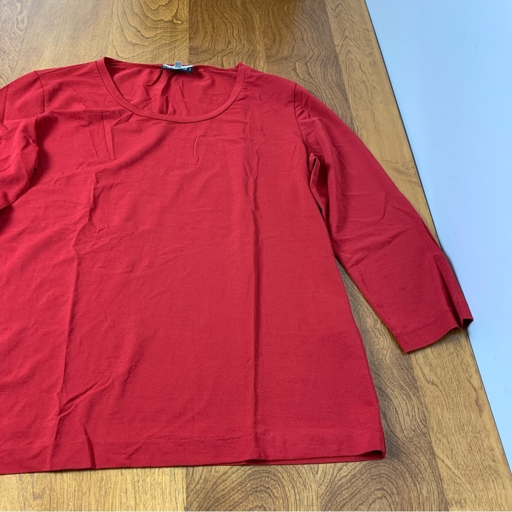 Max Mara Long Sleeves Top T Shirt Red Size XL Made Italy Crewneck Capsule - Picture 4 of 12